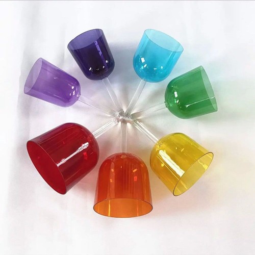 Colorful Clear Handheld Crystal Singing Bowl For Sound Healing Meditation With Carry Bag